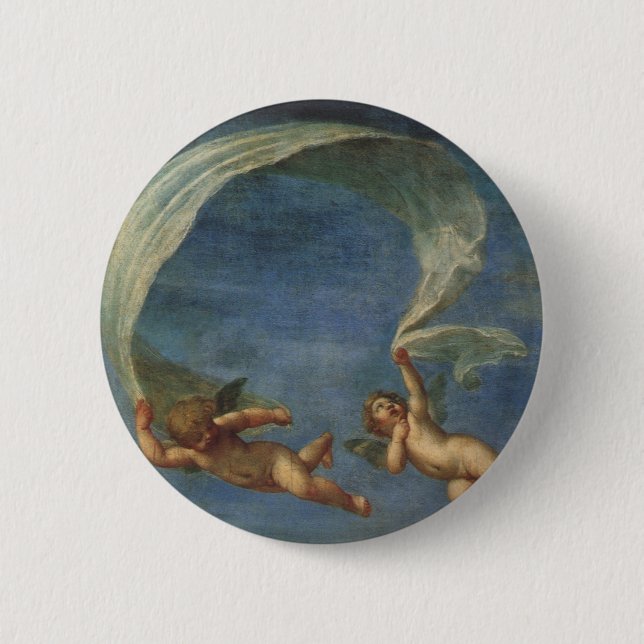 Angels Detail from Adonis Led by Cupids by Albani Pinback Button (Front)