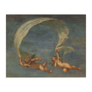 Angels Detail from Adonis Led by Cupids by Albani Wood Wall Art
