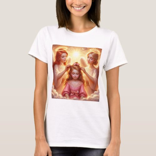 Angels Doing A Little Girls Hair Christian Haiku T_Shirt