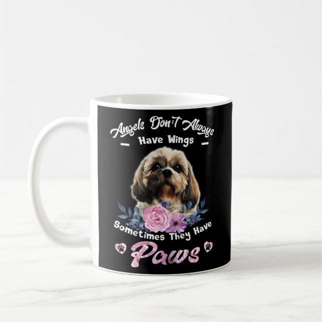 Angels Don'T Always Have Wings Shih Tzu Coffee Mug (Left)