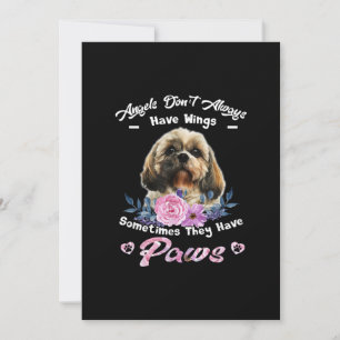Angels Don't Always Have Wings Shih Tzu Thank You Card