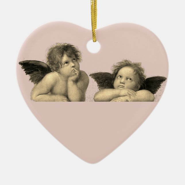 Angels Engel - Madonna Sixtina - Raphael - Raffael Ceramic Ornament (Front)