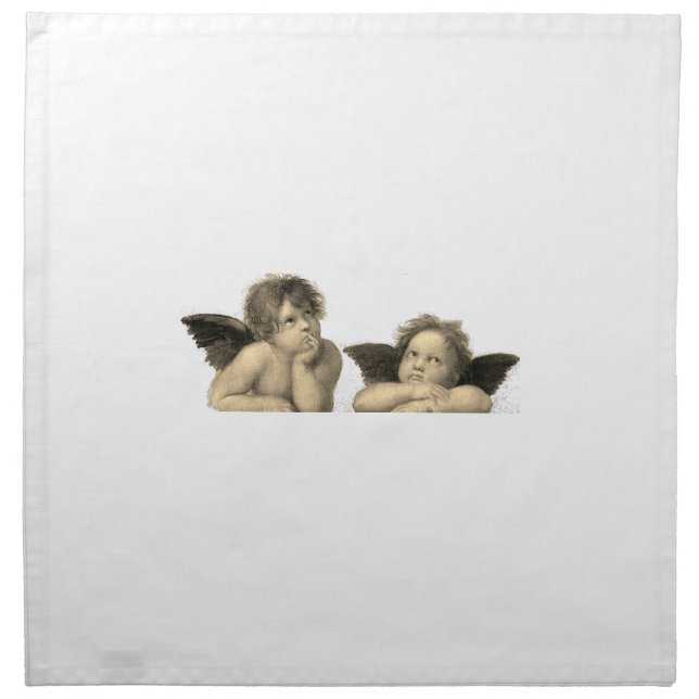 Angels Engel - Madonna Sixtina - Raphael - Raffael Cloth Napkin (Front)