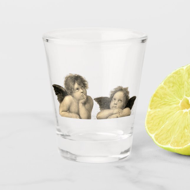 Angels Engel - Madonna Sixtina - Raphael - Raffael Shot Glass (Front)