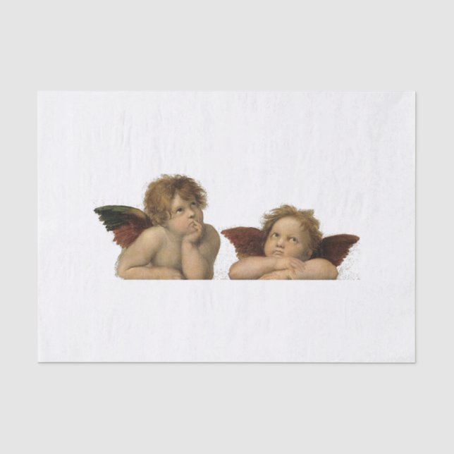 Angels Engel - Madonna Sixtina - Raphael - Vintage Tissue Paper (Front)