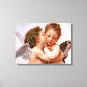 Angels First Kiss, Bouguereau Fine Art Canvas Print