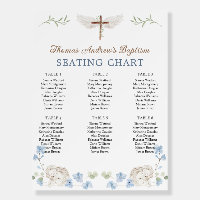Angels Floral Greenery Cross Baptism Seating Chart