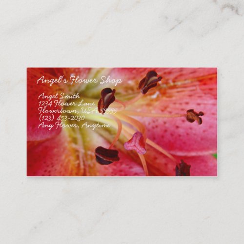 Angel's Flower Shop Business Card Template