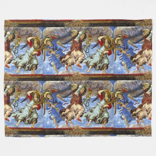 Angels From Assumption and Annunciation by Lippi Fleece Blanket