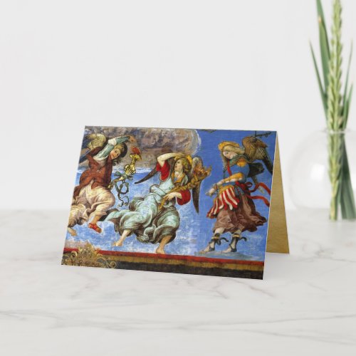  Angels From Assumption and Annunciation by Lippi Holiday Card