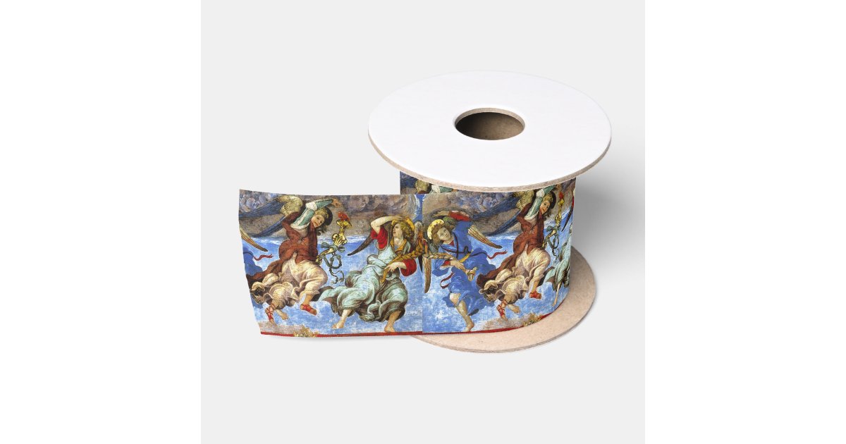 Angels From Assumption and Annunciation by Lippi Satin Ribbon | Zazzle