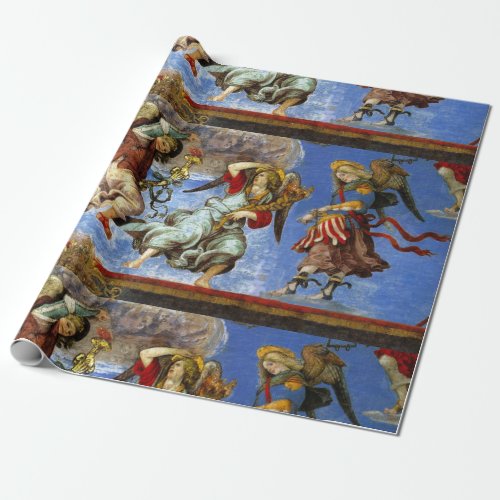  Angels From Assumption and Annunciation by Lippi Wrapping Paper