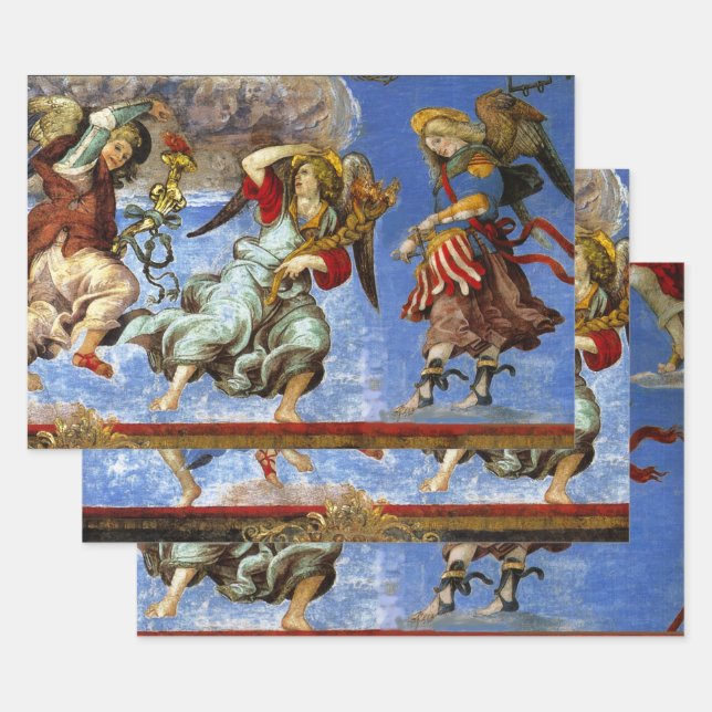  Angels From Assumption and Annunciation by Lippi Wrapping Paper Sheets (Set)