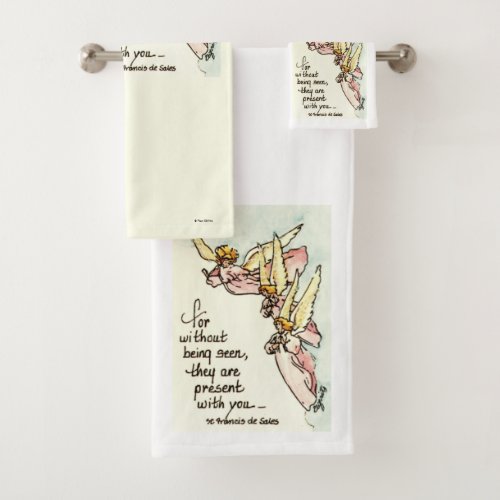 Angels From Clouds with Saying of Comfort for You Bath Towel Set