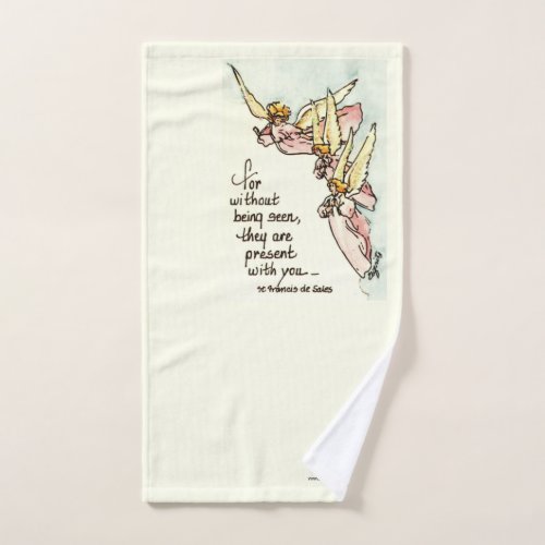 Angels From Clouds with Saying of Comfort for You Hand Towel