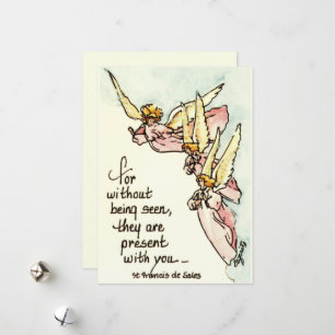 Angels From Clouds with Saying of Comfort for You Holiday Card