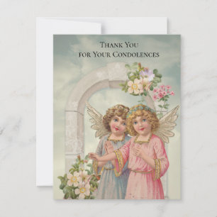 Angels Funeral Sympathy Holy Card Thank You