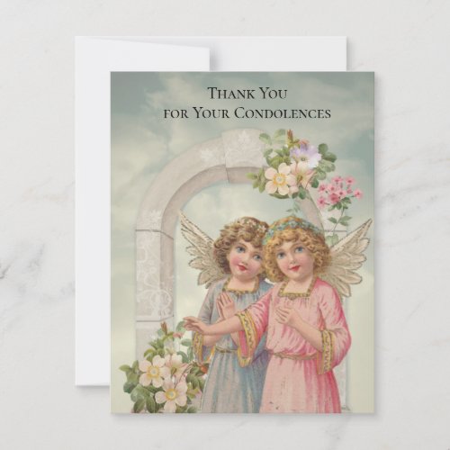 Angels  Funeral Sympathy Holy Card Thank You