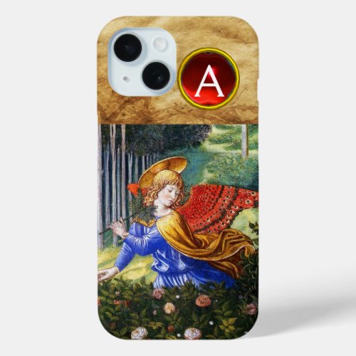 Angels Gathering Flowers in a Heavenly Landscape iPhone 15 Case