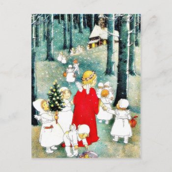 Angels Going To Shed With Gifts Holiday Postcard by RememberChristmas at Zazzle