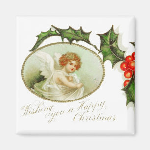 Angel's Happy Christmas Vintage Magnet