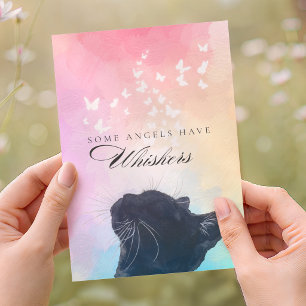 Angels Have Whiskers Rainbow Cat Loss Sympathy Card