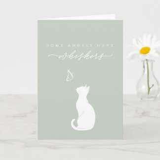 Angels Have Whiskers Sage Green Cat Loss Sympathy Card