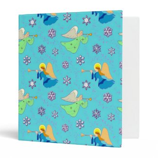 Angels in Blue – Snowflakes & Trumpets Vinyl Binder