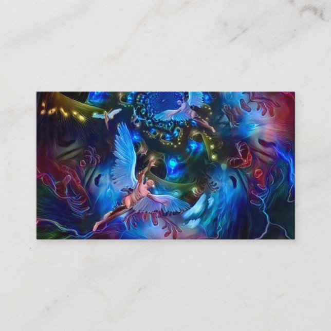 Angels in colorful tunnel business card (Front)