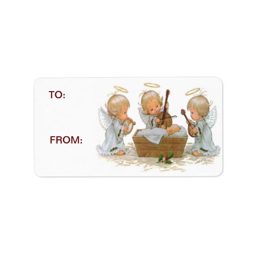 Angels in Manger Gift Stickers