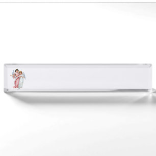 Angels In Pink And Blue Desk Name Plate