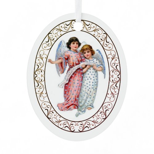 Angels In Pink And Blue  Metal Ornament
