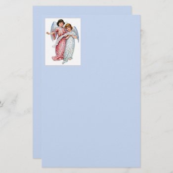 Angels In Pink And Blue Stationery by justcrosses at Zazzle