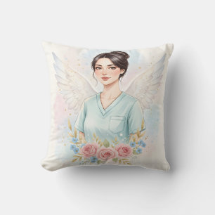 Angels in Scrubs Throw Pillow