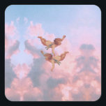 Angels in the sky square sticker<br><div class="desc">Angels in the sky                             



angel angels cherubim cupid, 
sky feather illustration art, 
 raphael religious heart trendy, 
 catholic fly christian beautiful , 
romantic little angelic painting, 
 girl boy heaven celebration, 
 valentine christmas drawing , 
 flying cute love wings , 
pink baby vintage wing, 
cherubim angel angels cupid, </div>