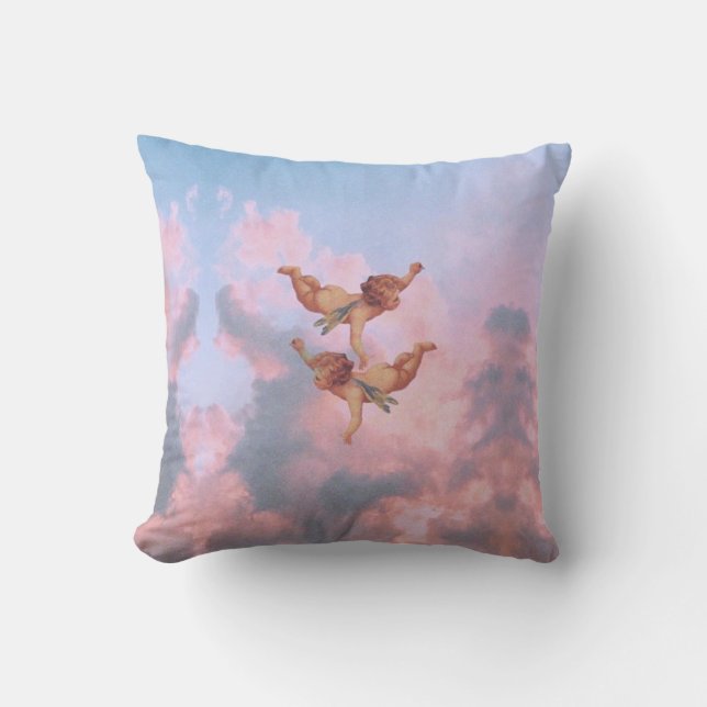 Angels in the sky throw pillow (Front)