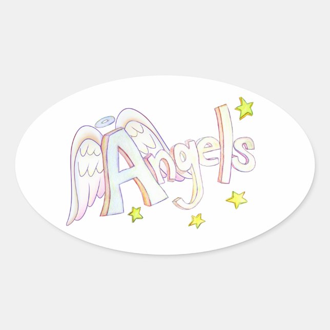 Angels Inspirational Word Art Decal Stickers (Front)