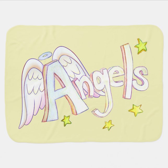 Angels Inspirational Word Art Soft Blanket (Horizontal)