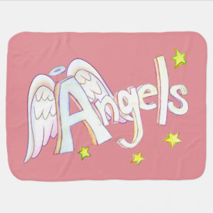 Angels Inspirational Word Art Soft Blanket