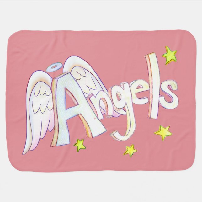 Angels Inspirational Word Art Soft Blanket (Horizontal)