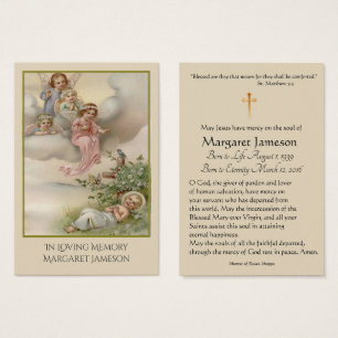 Angels Jesus Catholic Funeral Memorial Holy Card -