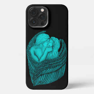 Angels Kissing , black and green Design iPhone 13 Pro Max Case