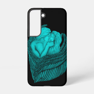 Angels Kissing , black and green Design Samsung Galaxy S22 Case