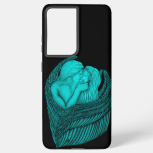 Angels Kissing , black and green Design Samsung Galaxy S21+ Case