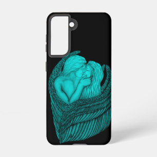 Angels Kissing , black and green Design Samsung Galaxy S21 Case