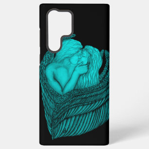 Angels Kissing , black and green Design Samsung Galaxy S22 Ultra Case