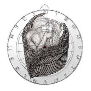 Angels Kissing , black and white Design Dart Board