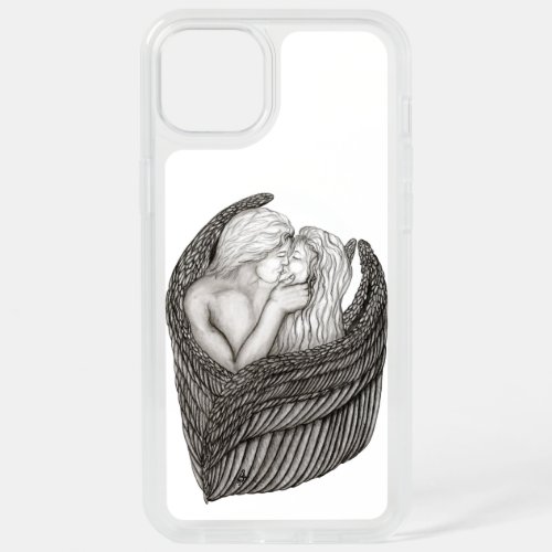 Angels Kissing  black and white Design iPhone 15 Plus Case