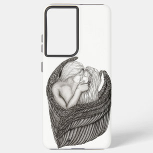 Angels Kissing , black and white Design Samsung Galaxy S21 Ultra Case