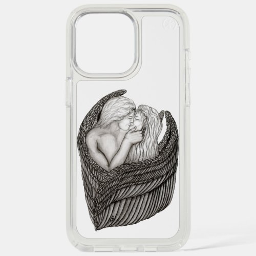 Angels Kissing  black and white Design iPhone 15 Pro Max Case